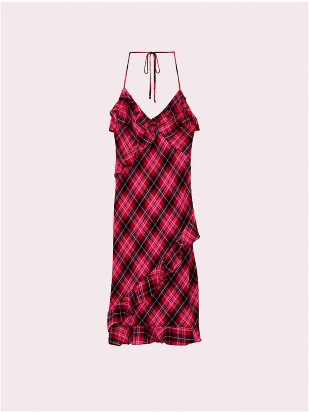 PINK x LoveShackFancy Printed Chiffon Cascade Ruffle Midi Dress SMALL NWT
